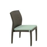 patio woven side chair with seat pad