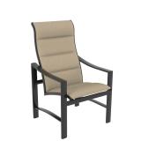 padded sling high back outdoor dining chair